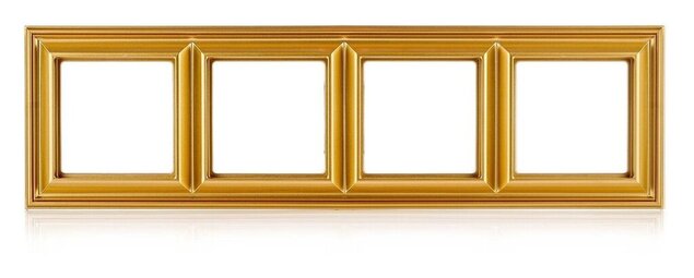 Рамка 4 поста Jung ECOPROFI DECO, золотой, EPD484GO