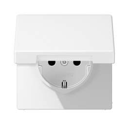 JUNG LS 990 Белый матовый Розетка с защитой от детей, с крышкой, SCHUKO